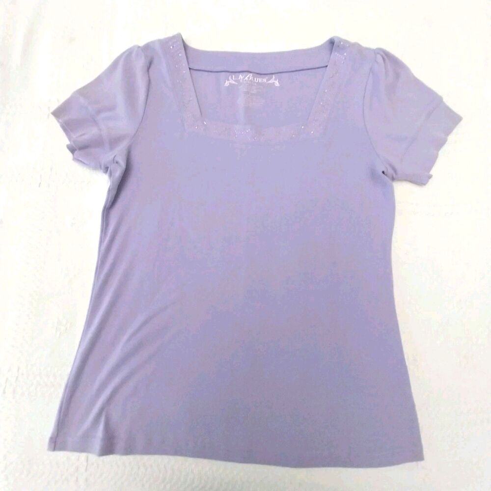 LA Blues Shirt Stretch Size Large Purple #B056